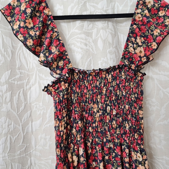 Harper Red & Beautiful Colors, Smocked Maxi Dress. - Picture 3 of 5